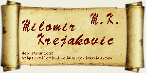 Milomir Krejaković vizit kartica